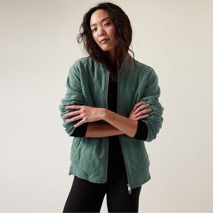 Athleta - Retroplush Bomber Jacket - Deep Ocean Teal